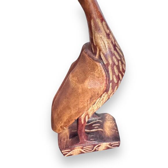 Vintage Hand Carved Wood 10.5" Bird Statues Made in Haiti - Picture 2 of 10